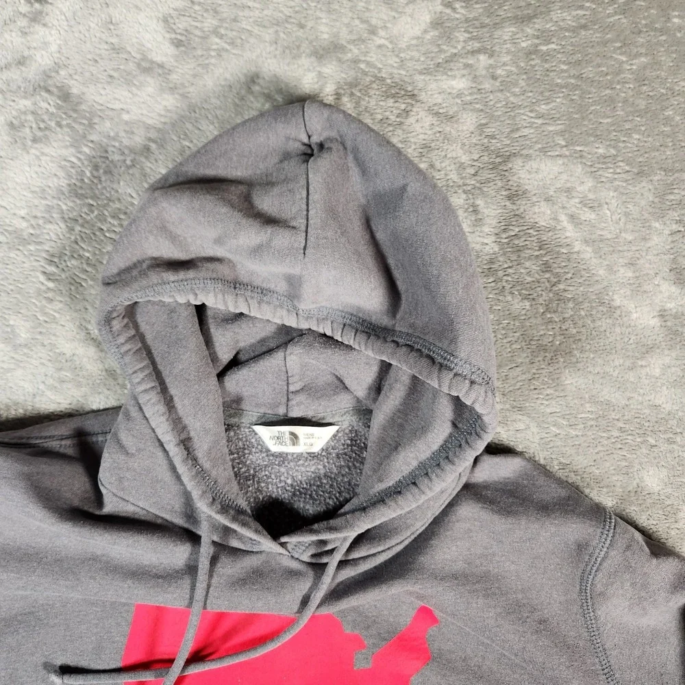 The North Face Hoodie XLG Hthr Grey Backyard Project USA Map Sweatshirt‎ Unisex